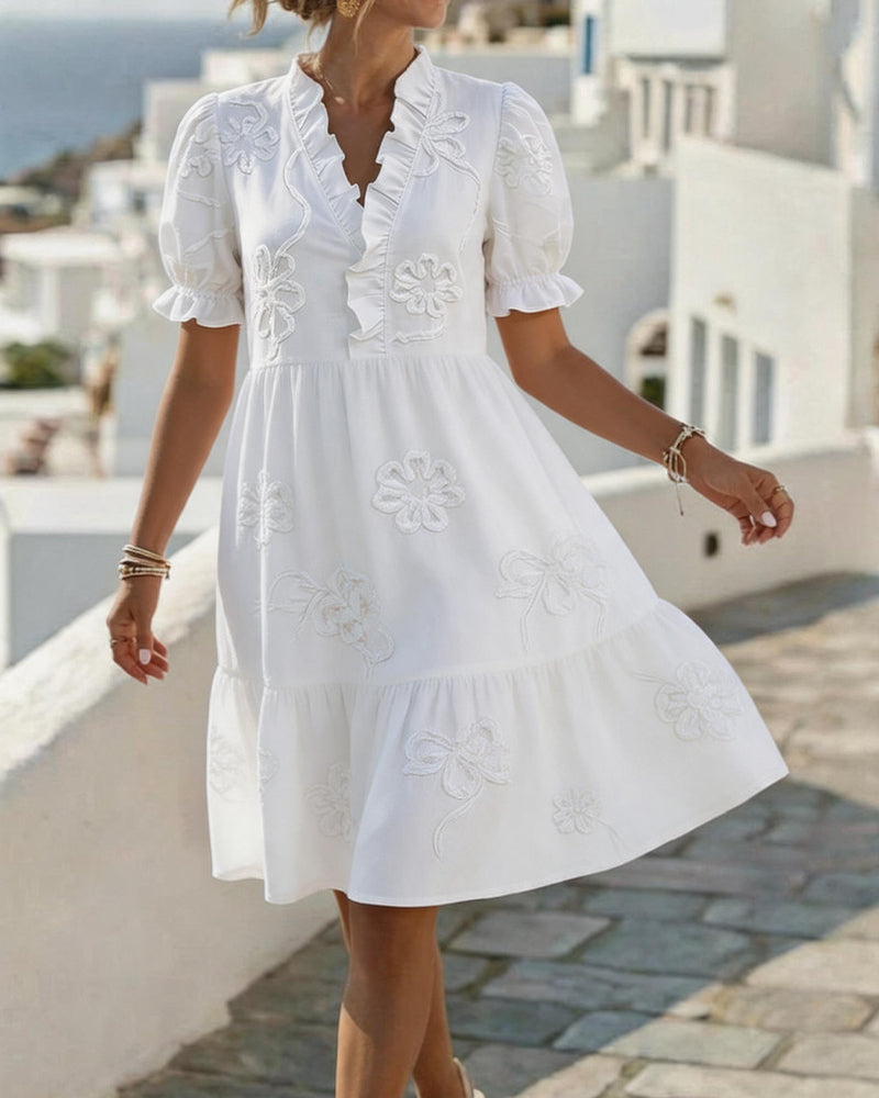 Claire | Floral Dress with Puff Sleeves