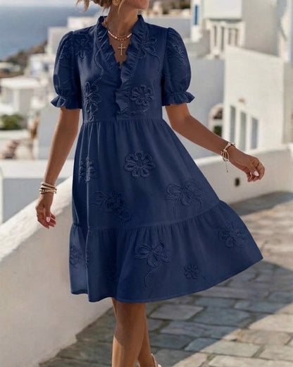 Claire | Floral Dress with Puff Sleeves