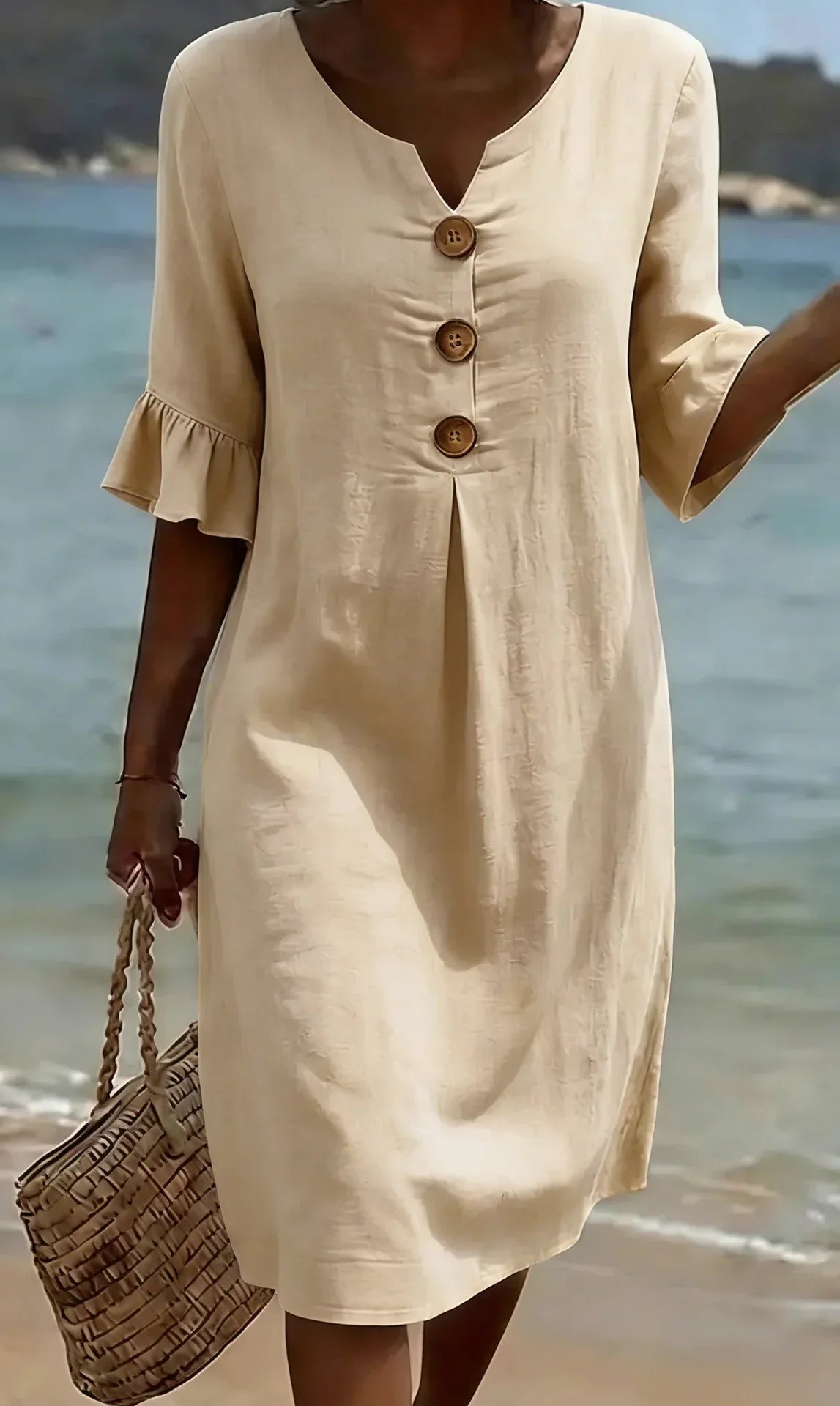 Michelle | Breathable Linen Shirt Dress
