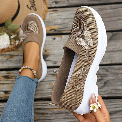 Leetha | Butterfly Embroidered Loafers