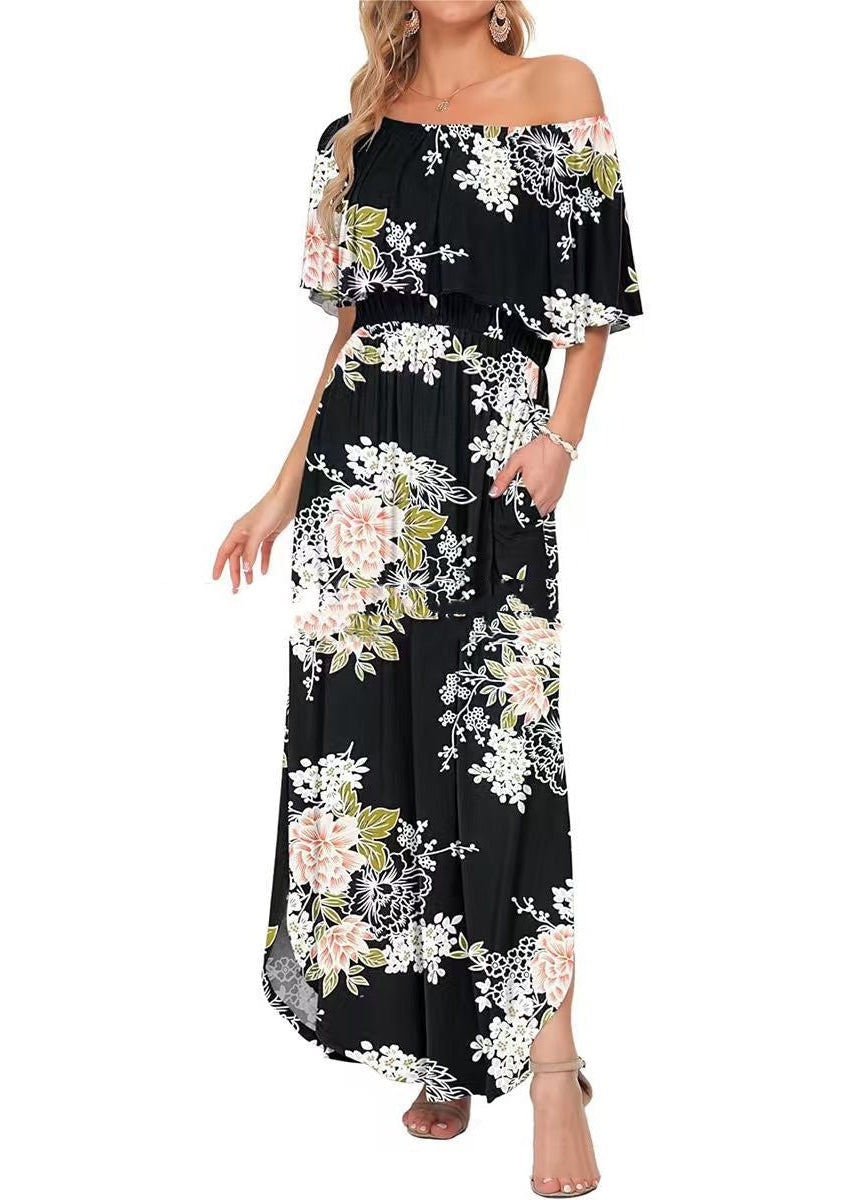 Claire | Printed Off-Shoulder Maxi