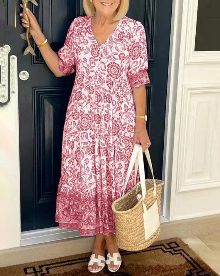 Naomi | Summer V-Neck Floral Dress
