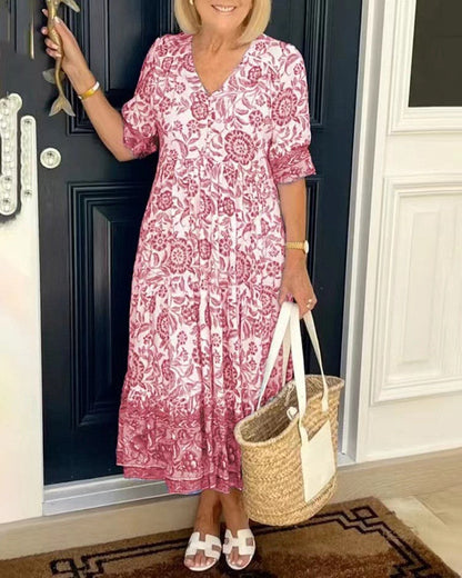 Naomi | Summer V-Neck Floral Dress