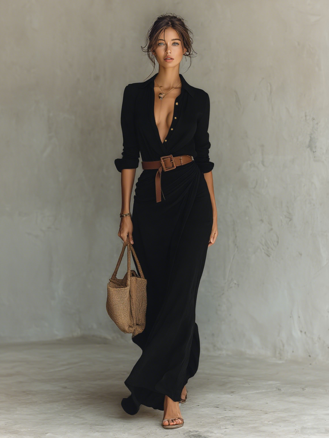 Amelia | Maxi Dress with Lapel Collar