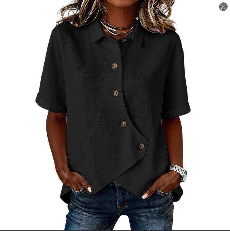 Isolde | Asymmetrical Button-Down Shirt