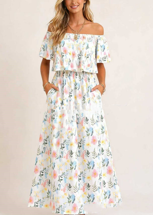 Claire | Printed Off-Shoulder Maxi