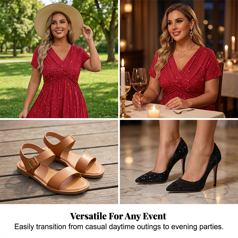 Olivia | Elegant V-neck Midi Dress
