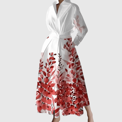 Maleanor | Garden-Print Long Sleeve Maxi Dress