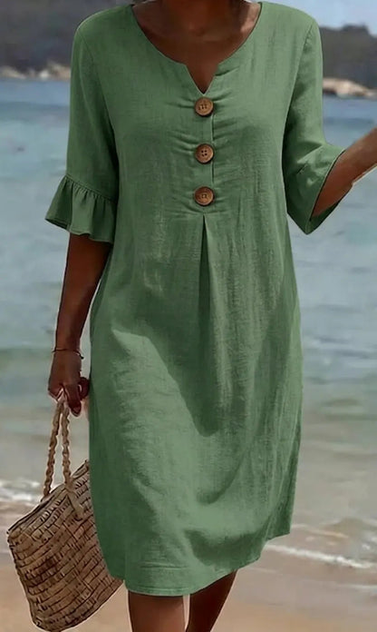 Sophie | Breathable Floral Linen Everyday Dress