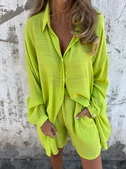 Melissa | Linen Blouse and Short Set