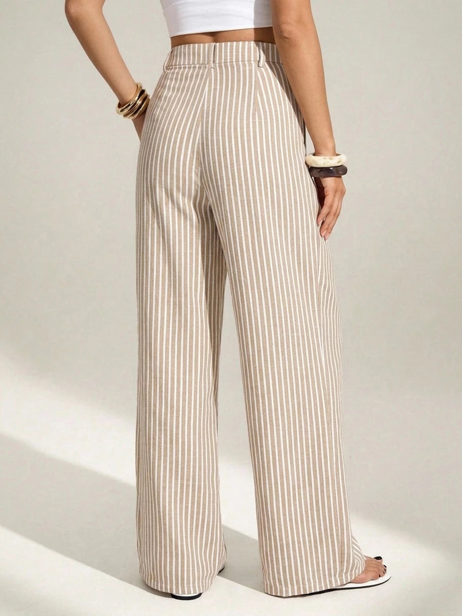 High Waist Pleated Wide Leg Pants