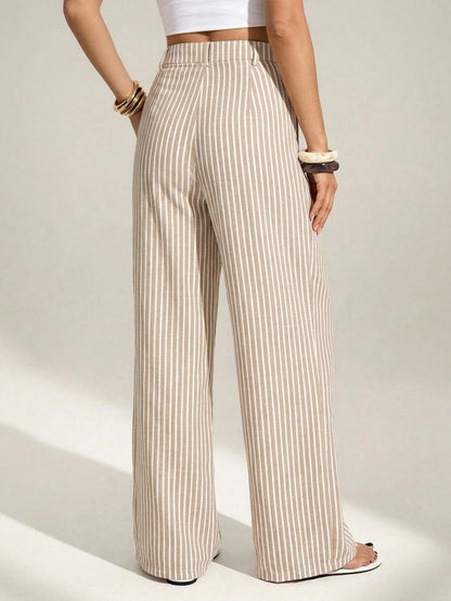 High Waist Pleated Wide Leg Pants