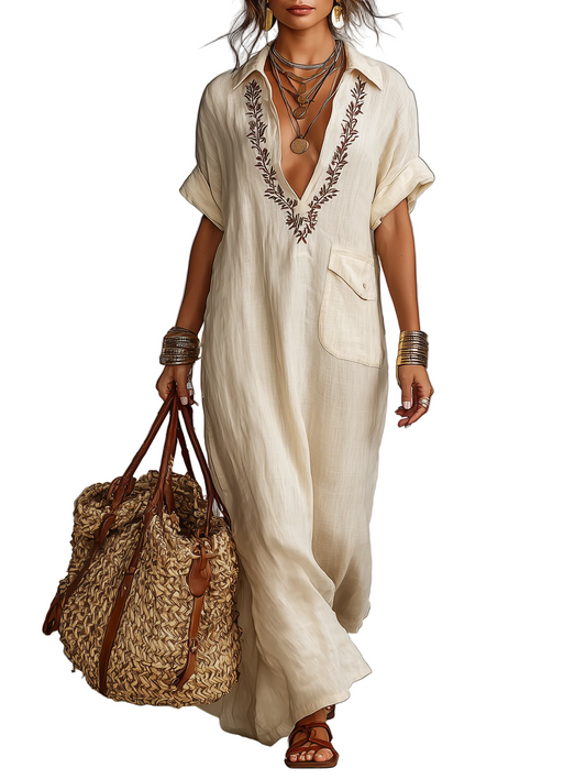 Sabrina | Embroidered Maxi Dress