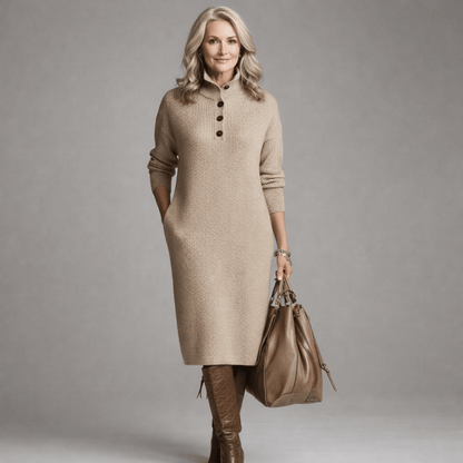 Britt | Chic Ribbed Midi Dress