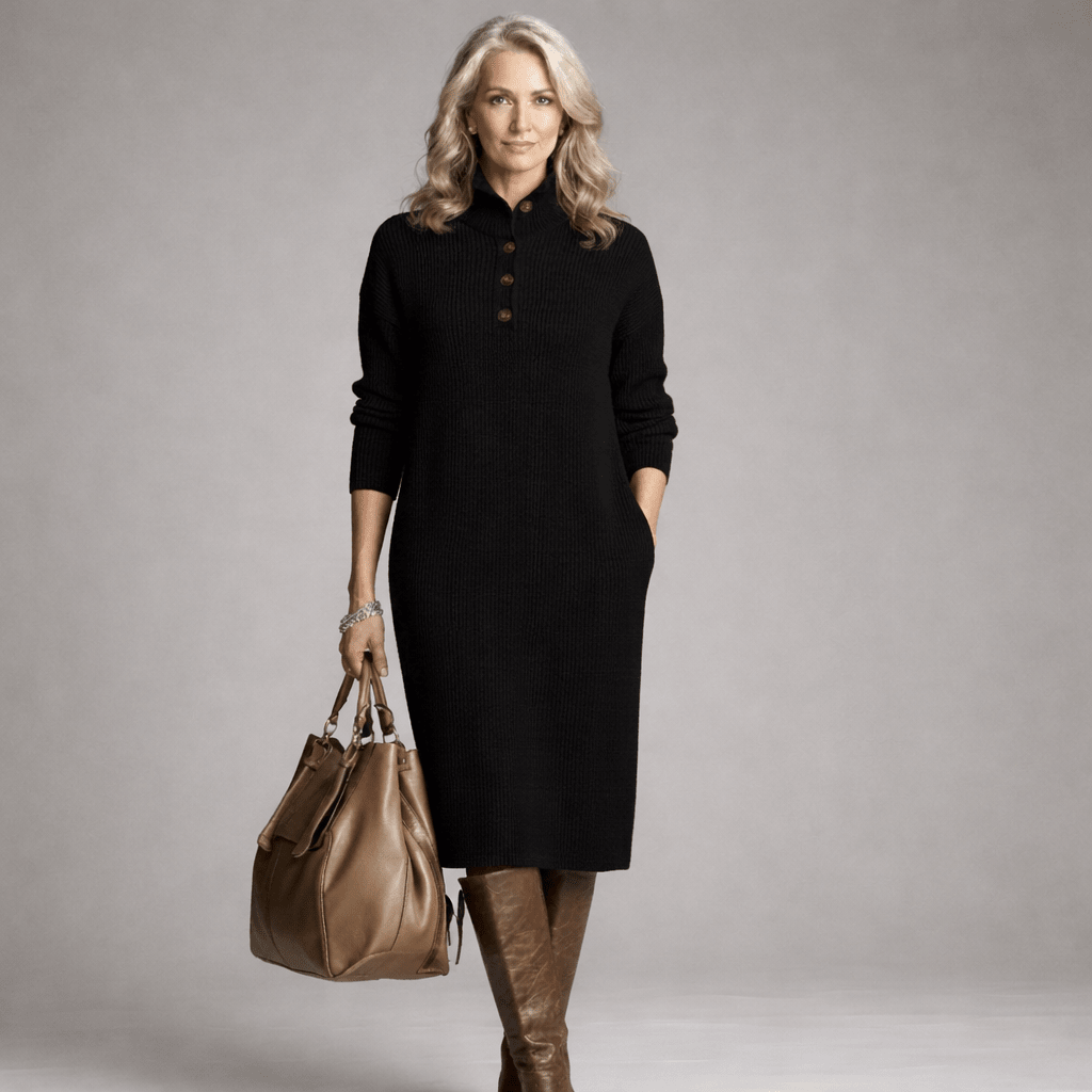 Britt | Chic Ribbed Midi Dress