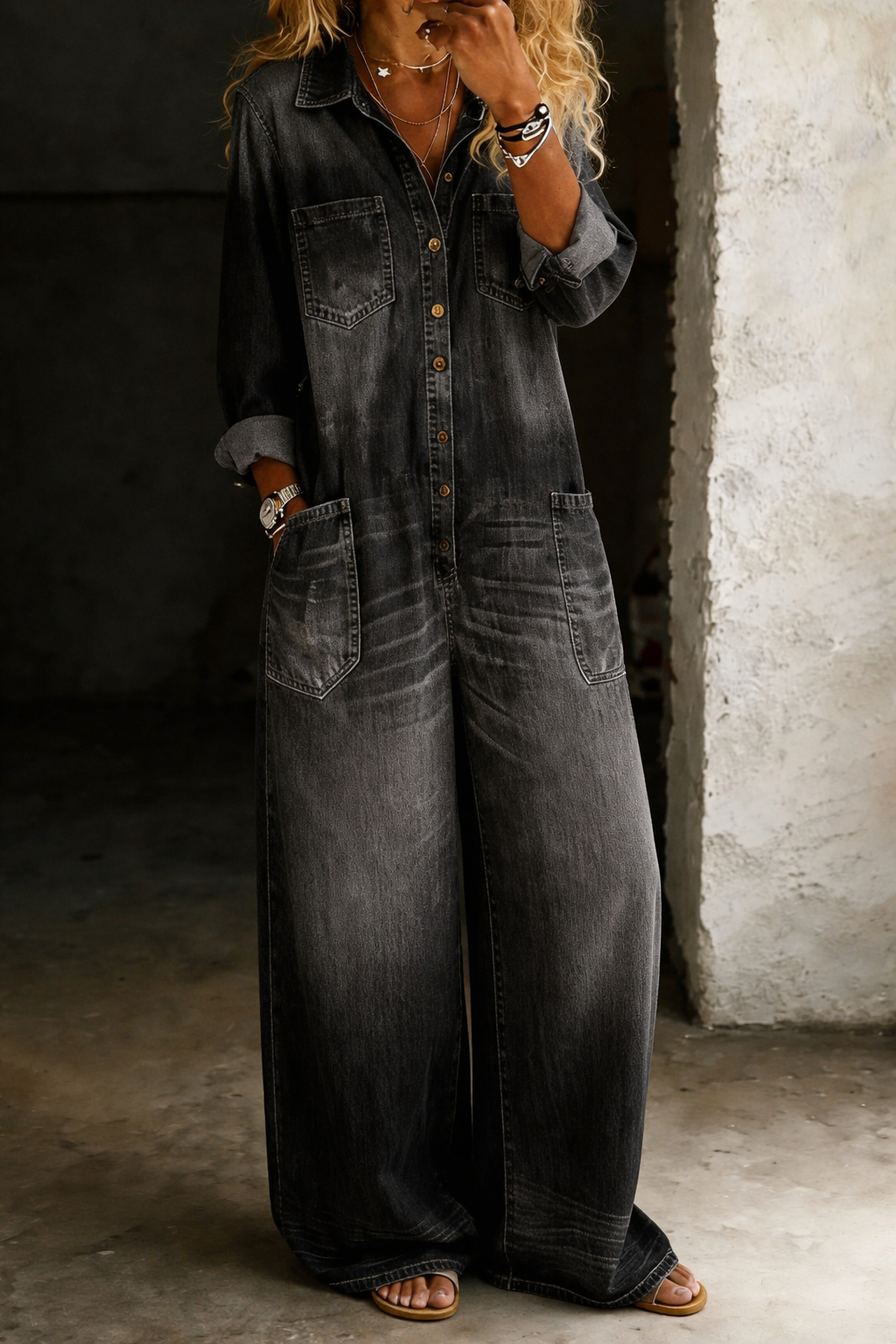 Victoria | Long Sleeve Denim Overall