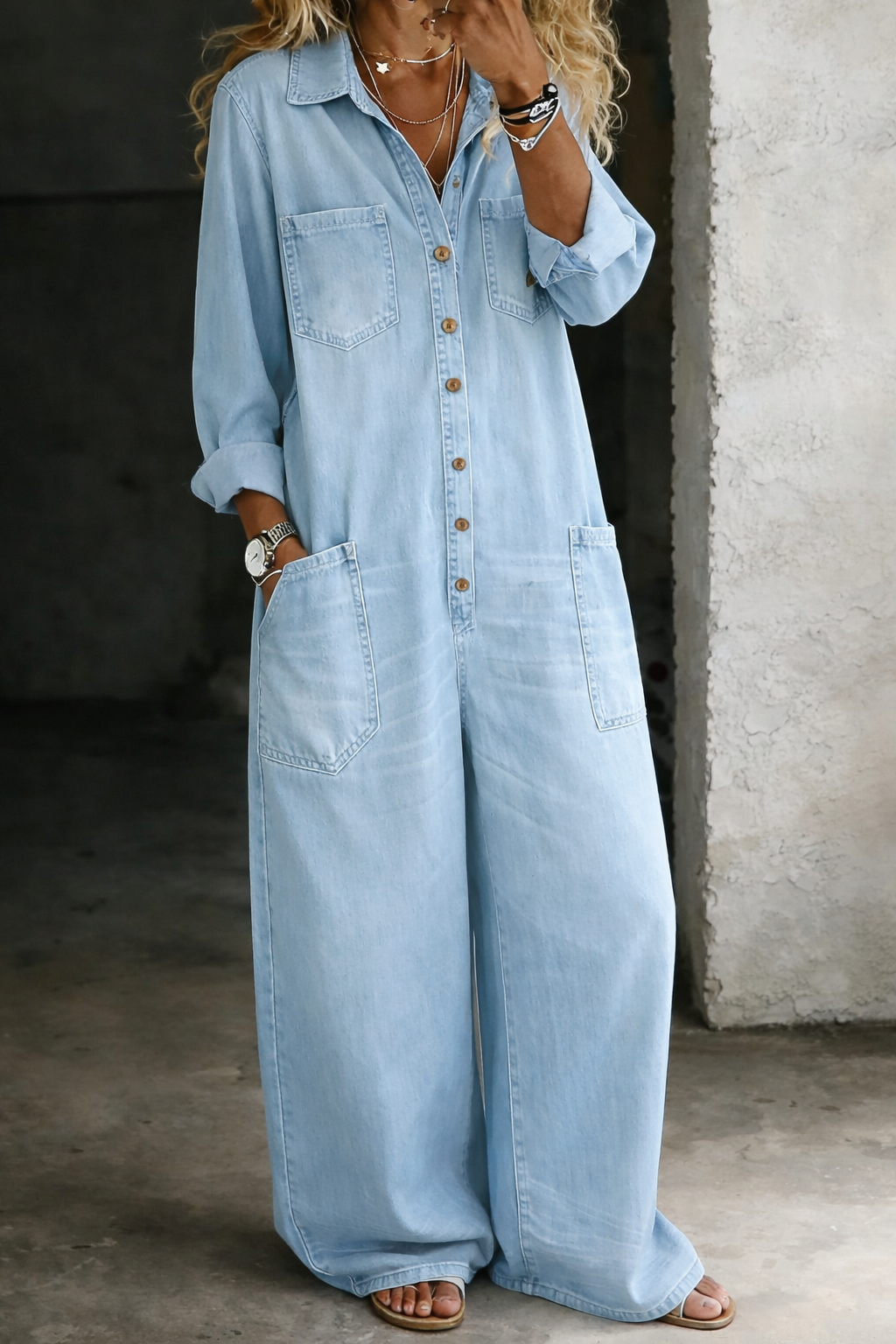 Victoria | Long Sleeve Denim Overall