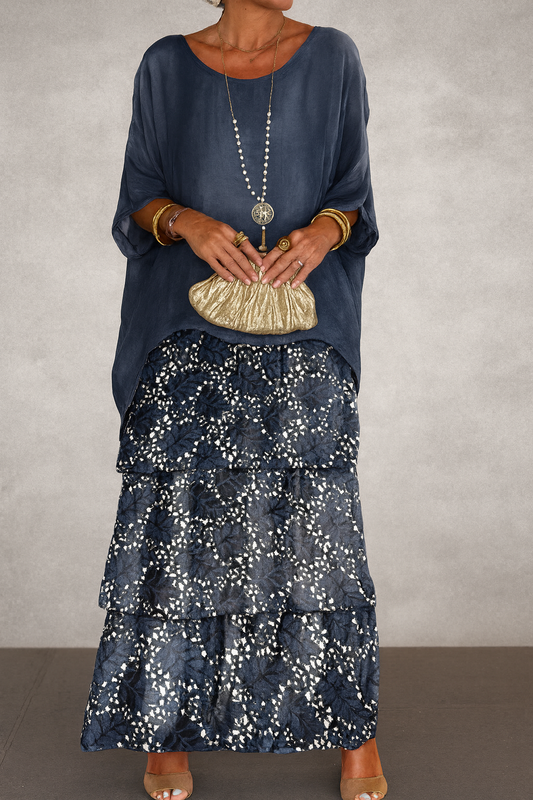 Nora | Dark Blue Layered Dress