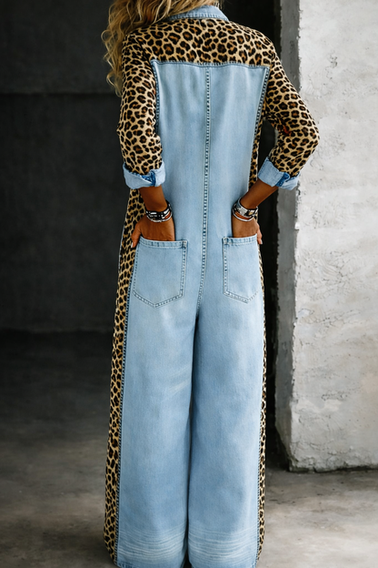Amanda™ | Denim Shirt Jumpsuit