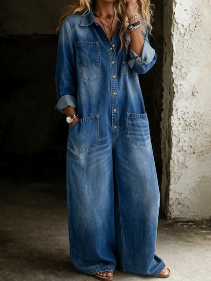Victoria | Long Sleeve Denim Overall