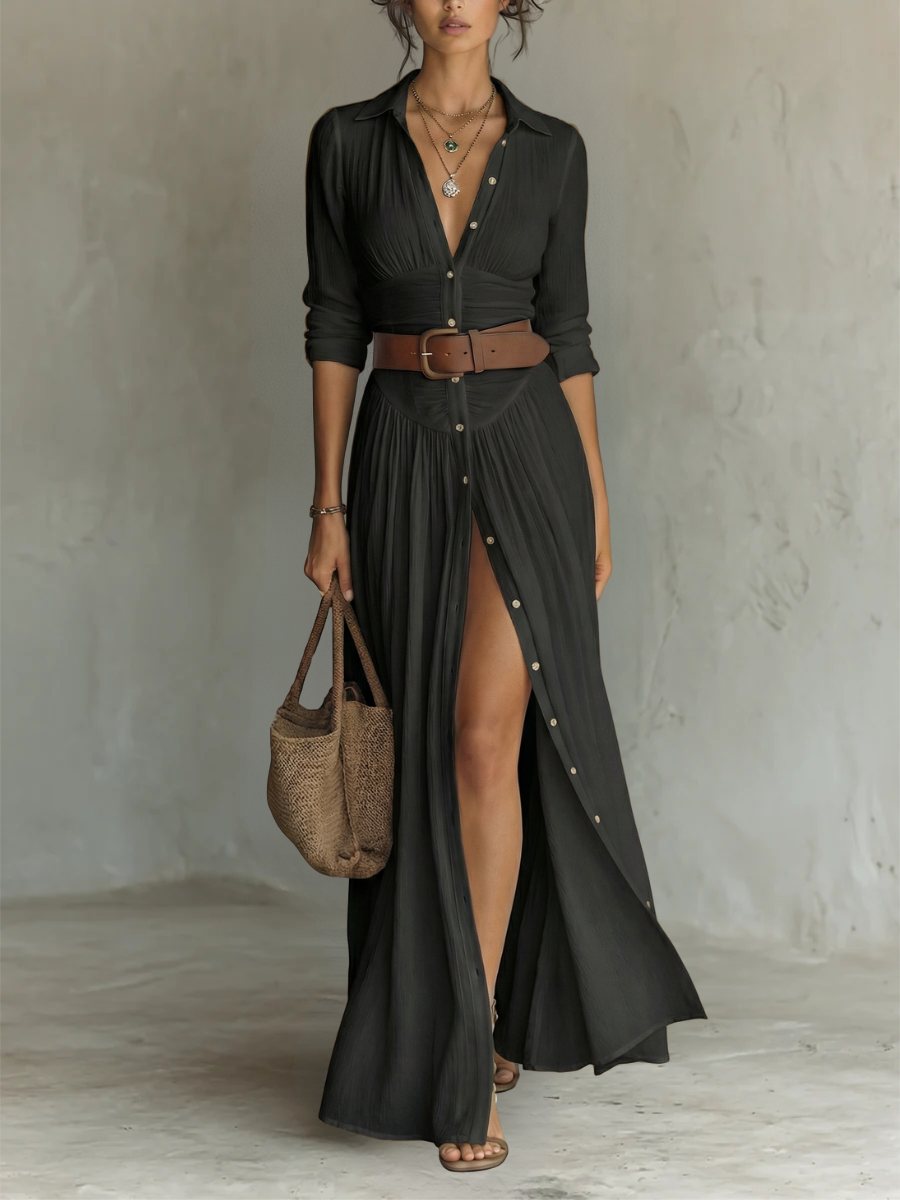Violet | Casual Maxi Linen Dress