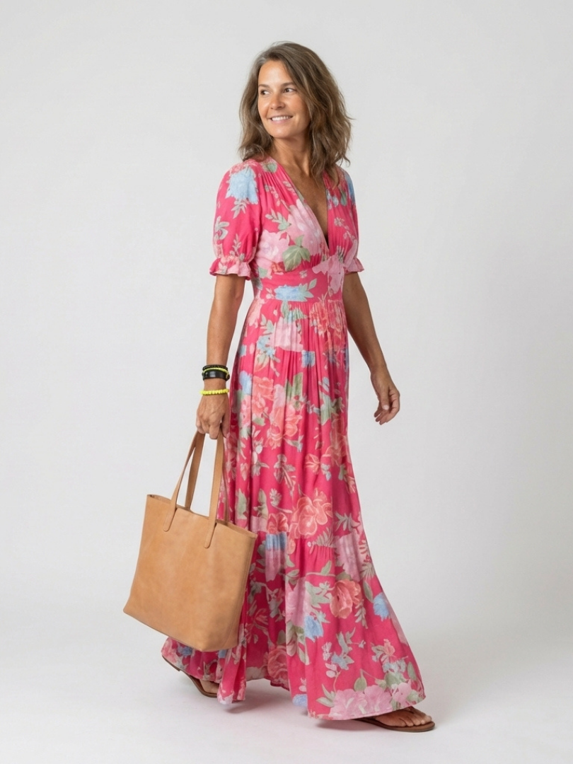 Lily | Floral V-Neck Maxi Dress