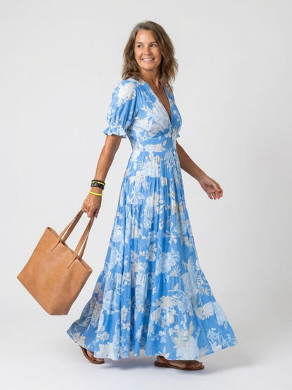 Lily | Floral V-Neck Maxi Dress