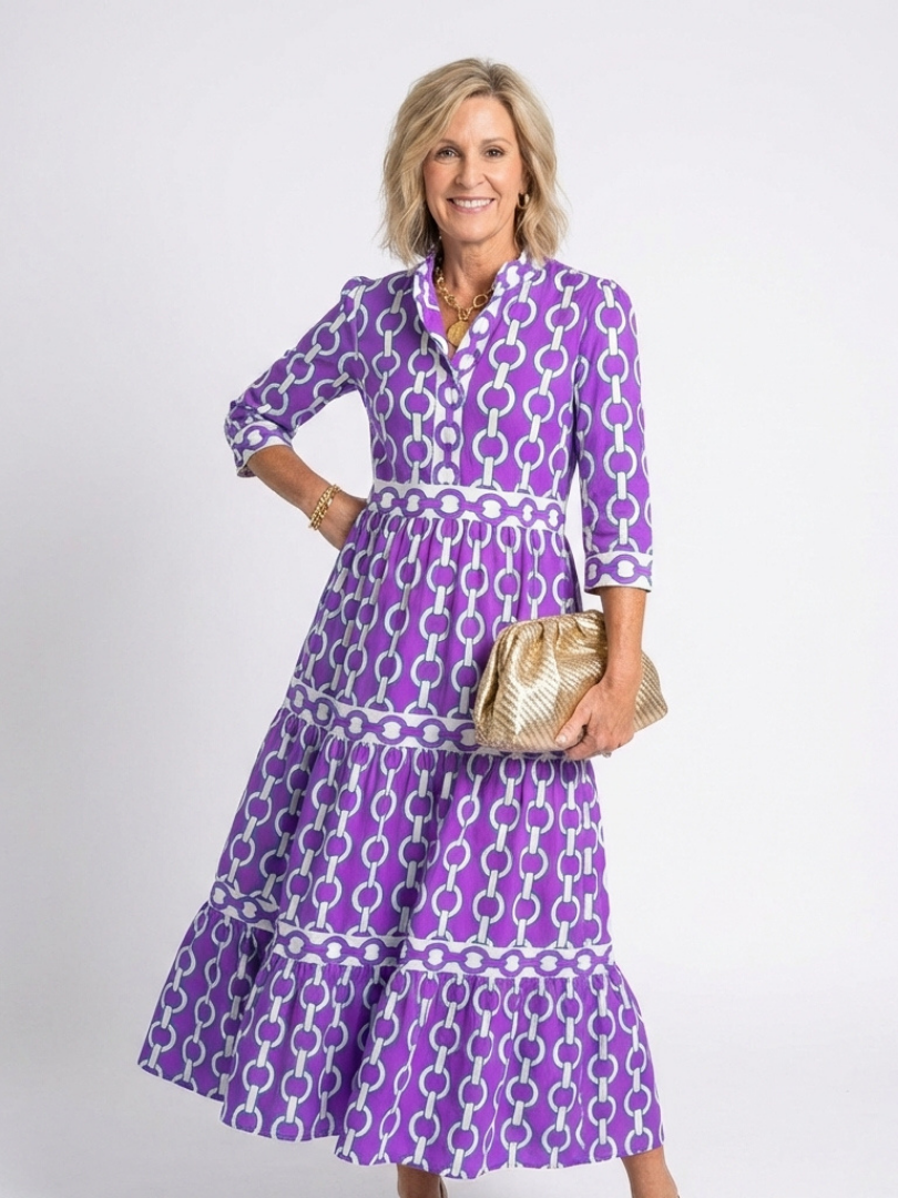 Audrey | Casual Pattern Midi Dress