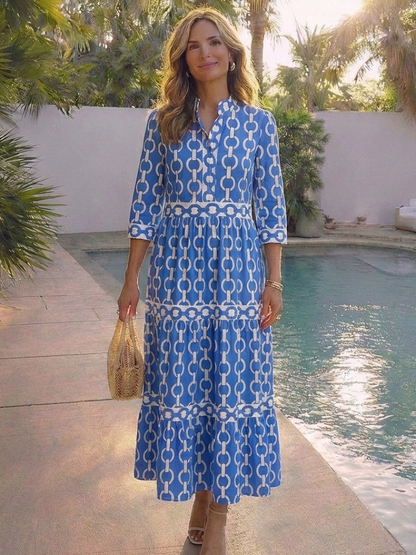 Audrey | Casual Pattern Midi Dress