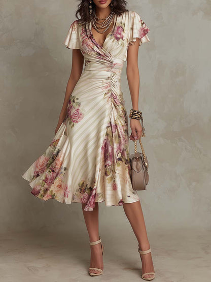 Evelyn | Elegant Floral Midi Dress