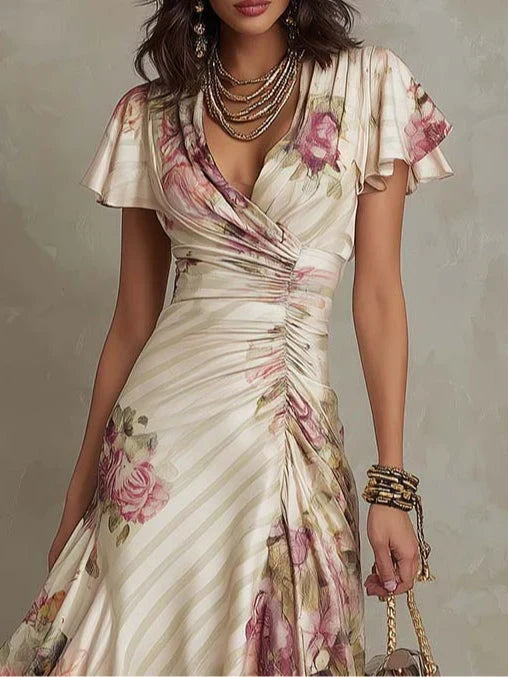 Evelyn | Elegant Floral Midi Dress
