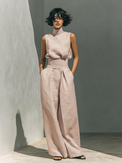 Callista | Sleeveless Blouse and Wide-leg Pants Set