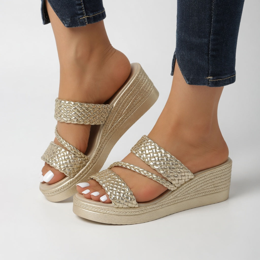 Serenity | Comfy Summer wedge mules