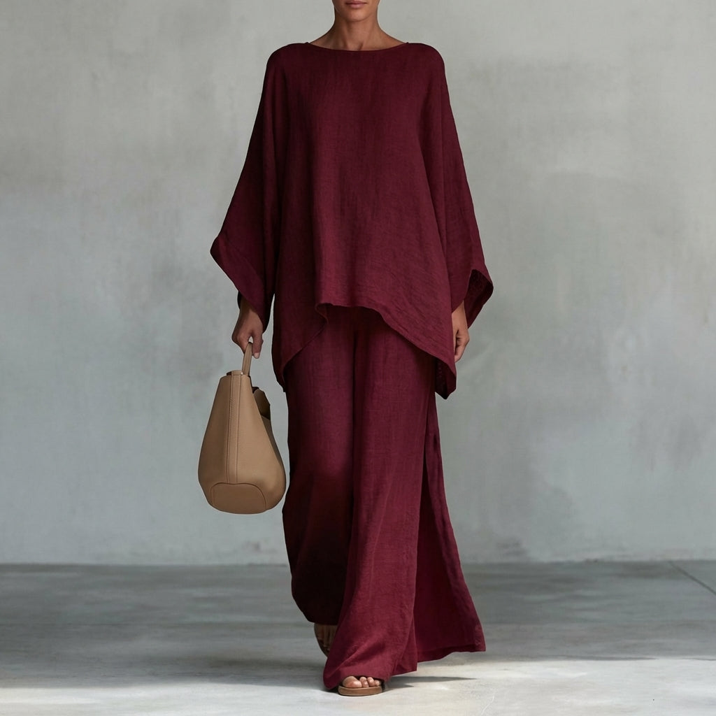 Cristina | Long Sleeves Blouse and Pants Set