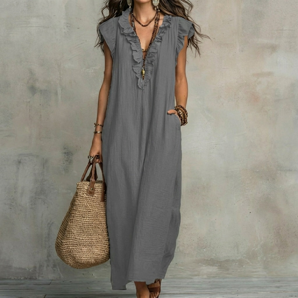 Rebecca | Long Linen Dress