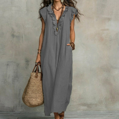 Rebecca | Long Linen Dress