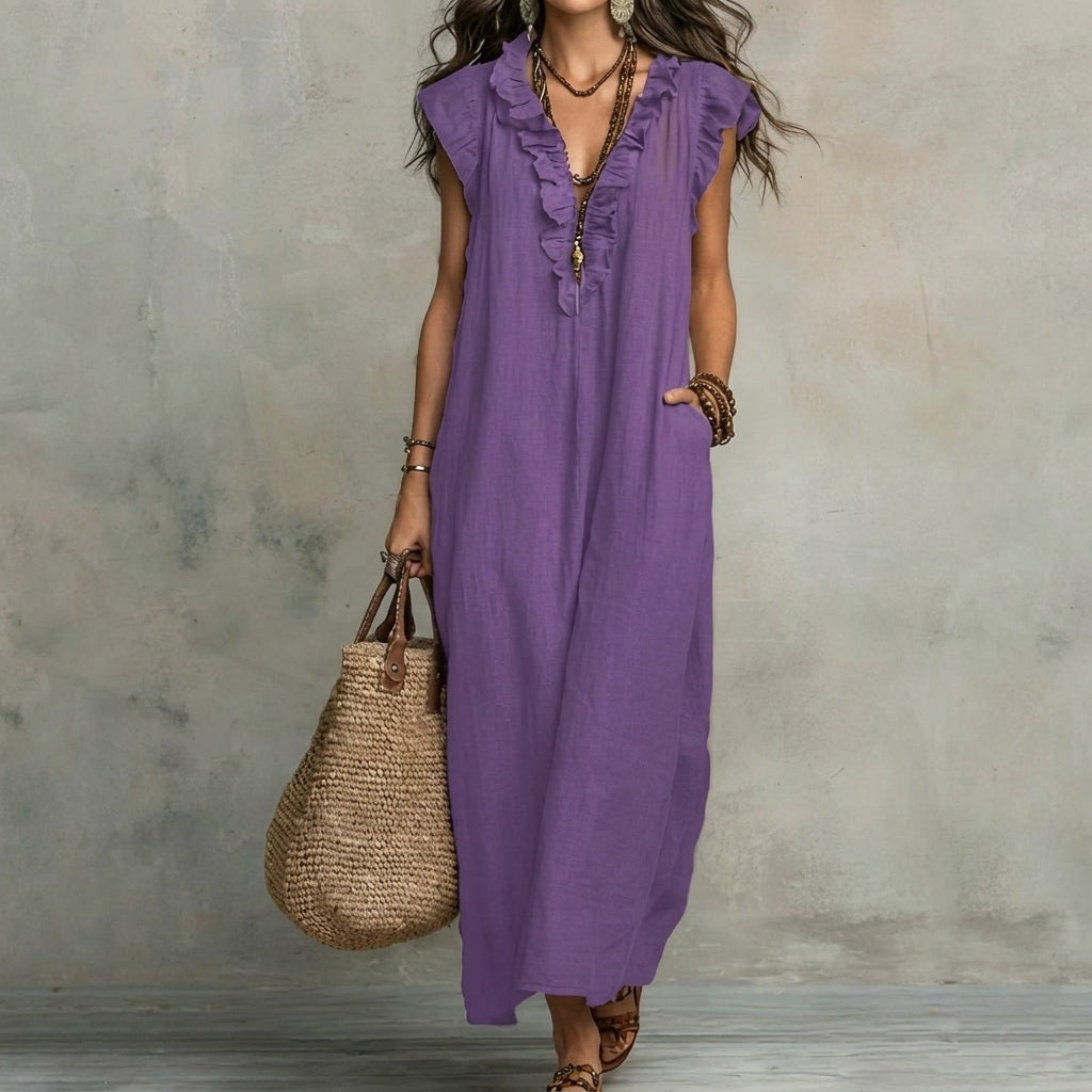 Rebecca | Long Linen Dress
