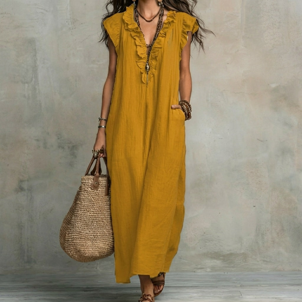 Rebecca | Long Linen Dress