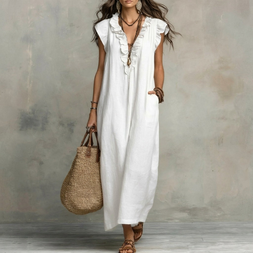 Rebecca | Long Linen Dress