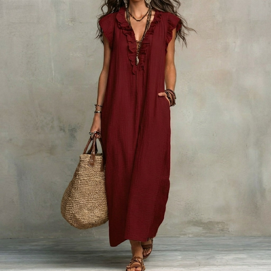 Rebecca | Long Linen Dress