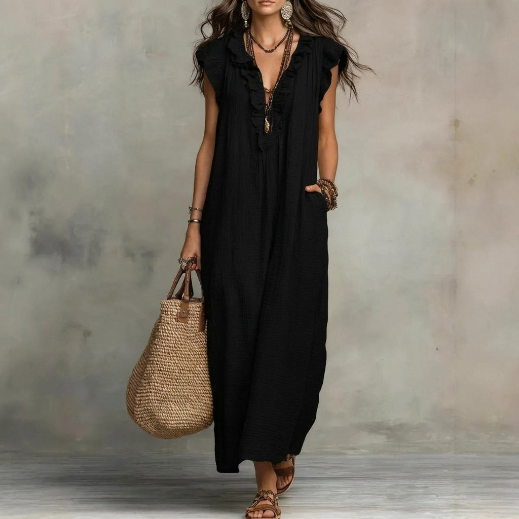 Rebecca | Long Linen Dress