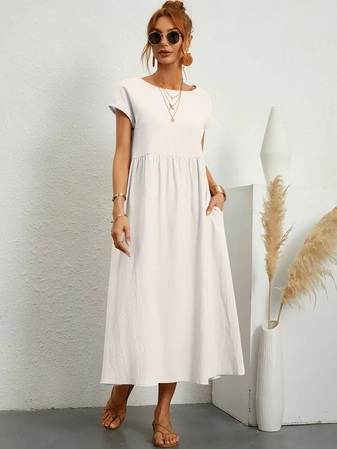 Katherine | Elegant Flowing Midi Dress