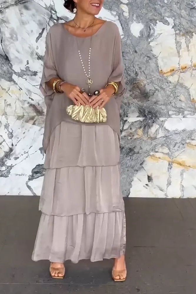 Nora | Gray Layered Dress