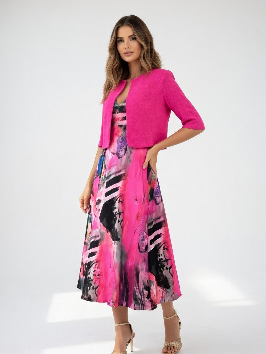 Danielle | Elegant Print Flowing Midi Dress