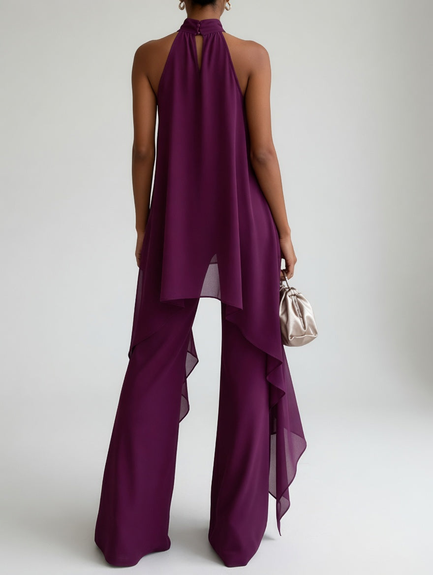 Heather | Halter Blouse and Loose Pants Set
