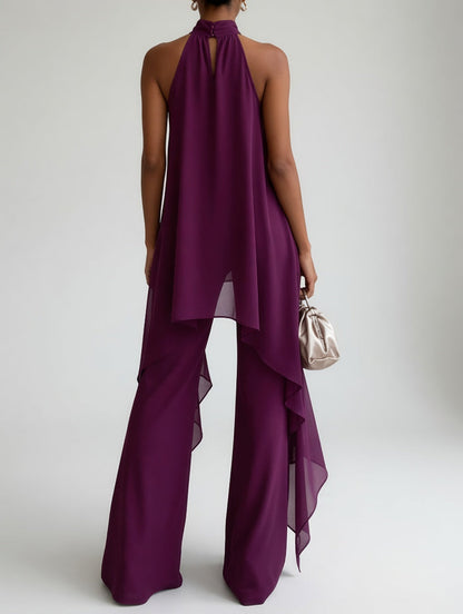 Heather | Halter Blouse and Loose Pants Set