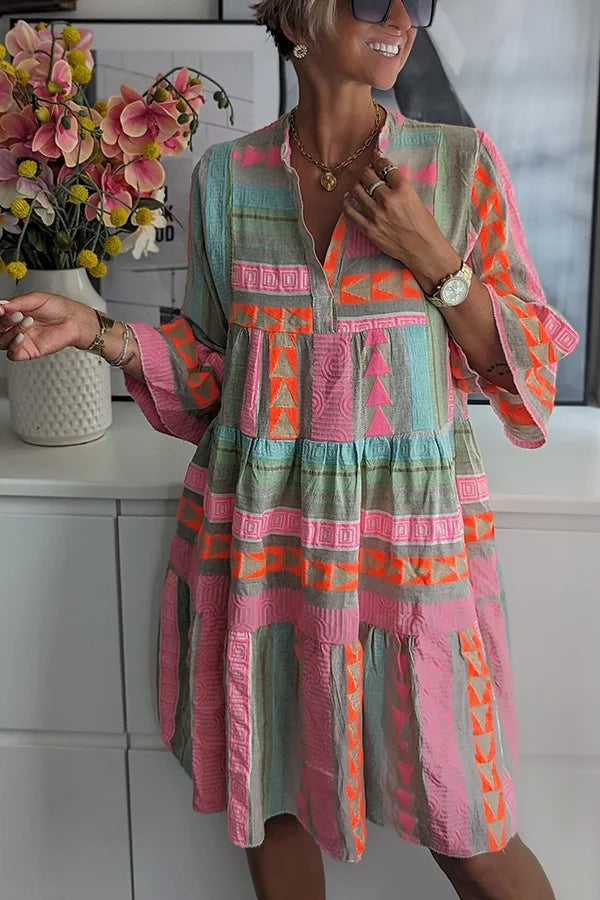 Lucy | Patterned Midi Dress