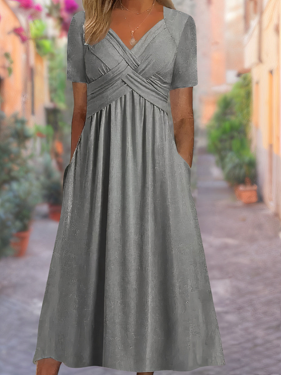 Sylvia | V-Neck Midi Dress
