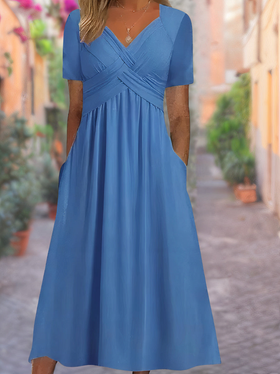 Sylvia | V-Neck Midi Dress