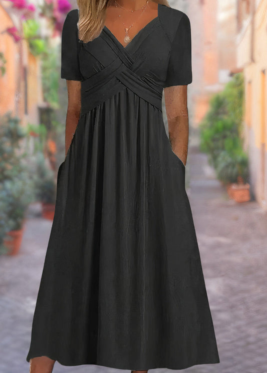 Sylvia | V-Neck Midi Dress